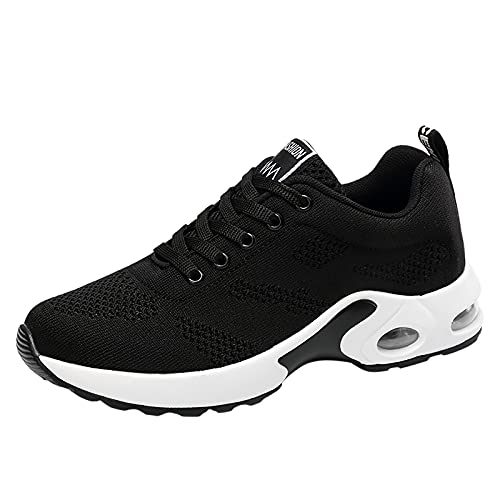 XOXSION Damen Sneaker,Atmungsaktive Lässige Laufschuhe Outdoor Leichte Sportschuhe Frauen Fitness Schuhe Sportschuhe Gym Walkingschuhe Laufschuhe Turnschuhe(Schwarz,40) von XOXSION