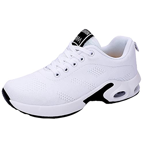 XOXSION Damen Sneaker,Atmungsaktive Lässige Laufschuhe Outdoor Leichte Sportschuhe Frauen Fitness Schuhe Sportschuhe Gym Walkingschuhe Laufschuhe Turnschuhe(Weiß,39) von XOXSION