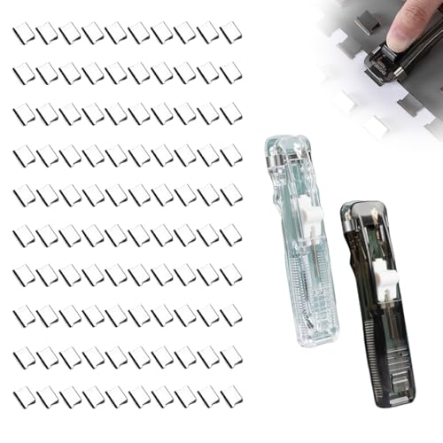 Clam clip dispenser Verschluss Clips 2 Stücke Tragbarer Fast Clam Clip Spender&100 Edelstahl-Metallklammern Geeignet für Küchen Büros Schulen und andere Orte Kunststoff-Nachfüllheftklammern von XOXVURI