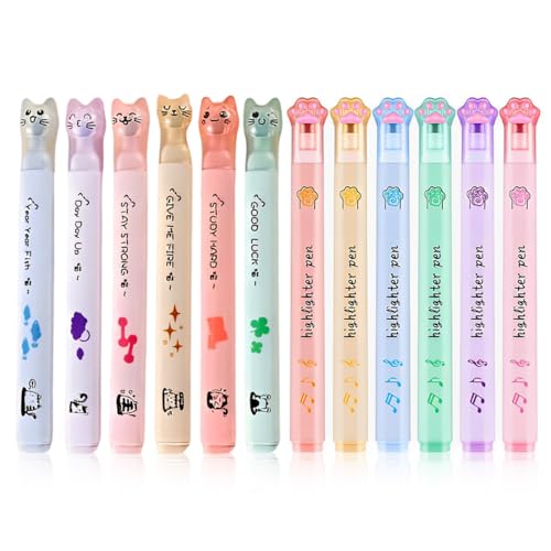 XOXVURI 12 Stück Cat Claws Highlighter Textmarker Set As Party Bag Children'S Birthday Party 6 7 8 9 10 Years Mini Highlighter Set Suitable For Children'S Birthday Party von XOXVURI