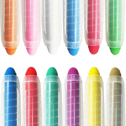 XOXVURI 12 Stück Kreidestifte für Tafel Abwaschbar, Staubfreie Kreide für Kinder ungiftig löschbar waschbar Kleinkind Kreide Kunst Werkzeug für Blackboard Kinder Kinder Zeichnung Schreiben von XOXVURI