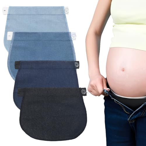 XOXVURI 4 Stück Trouser Waistband Extensions Trouser Extension Pregnancy Hosenbunderweiterung Trouser Button Extension Pregnant Trouser Extension Pregnant Women Button Extension For Trousers von XOXVURI