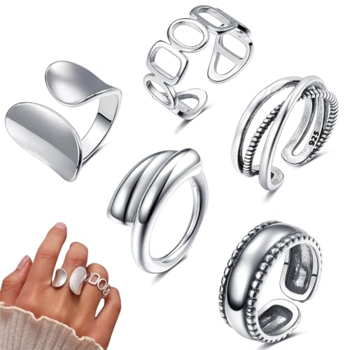 XOXVURI 5 Pieces Stainless Steel Knuckle Rings Women'S Knuckle Midi Rings Set Boho Rings Set Stainless Steel Knuckle Rings Set Women'S Knuckle Rings Set Fashion Jewellery Rings Stainless Steel von XOXVURI