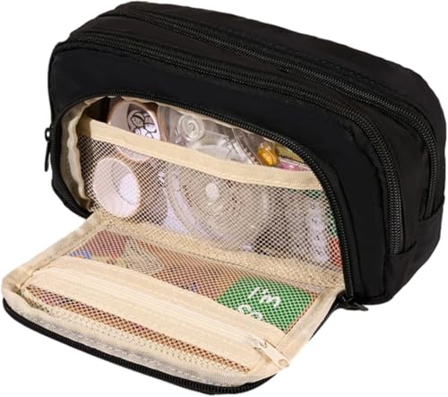 XOYHFQ Federmäppchen mit großem Fassungsvermögen, 3 Fächer, einfache Aufbewahrung, ästhetisches Federmäppchen, Federmäppchen mit großem Fassungsvermögen, niedlicher Federmäppchen-Organizer (Schwarz) XOYHFQ Federmäppchen mit großem Fassungsvermögen, 3 Fächer, einfache Aufbewahrung, ästhetisches Federmäppchen, Federmäppchen mit großem Fassungsvermögen, niedlicher Federmäppchen-Organizer (Schwarz) von XOYHFQ