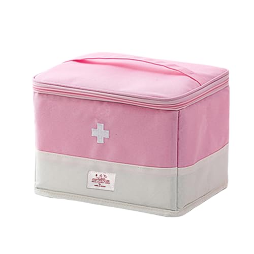 XPAPOV Reise-Medizin-Tasche, Organizer, medizinische Tasche, leer für Ersthelfer, Notfallmedizin für Zuhause, Reisen, Camping, Auto, Wandern und Notfälle im Freien (Rosa) von XPAPOV
