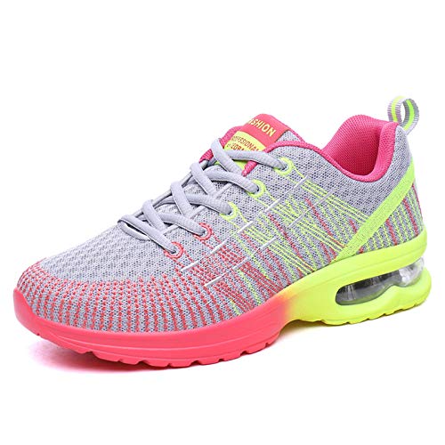 XPERSISTENCE Laufschuhe Damen Sportschuhe Running Sneakers Fitness Outdoors Air Cushion Leicht Dämpfung Grau Größe 35 von XPERSISTENCE