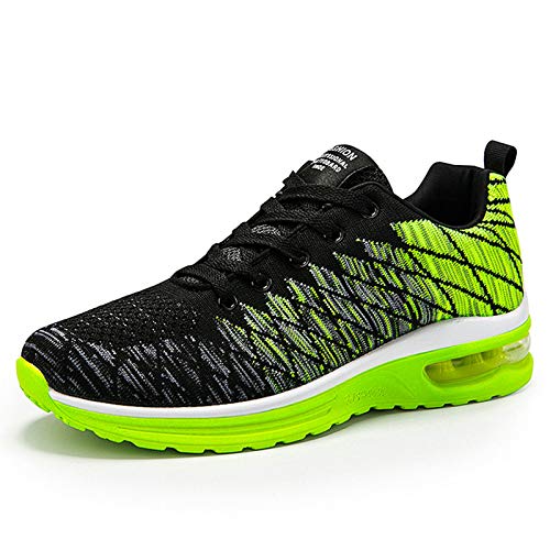 XPERSISTENCE Laufschuhe Damen Sportschuhe Turnschuhe mit Komfortabel Luftkissen Schwarz und Grün Größe 37 von XPERSISTENCE