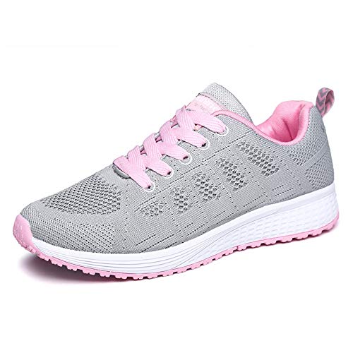 XPERSISTENCE Sport Tennisschuhe Damen Laufschuhe Sneakers Turnschuhe Fitness Gym Leichtes Bequem Schuhe (Grau 38 EU) von XPERSISTENCE