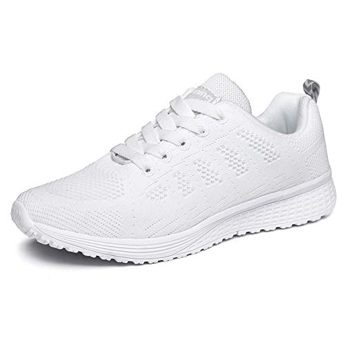 XPERSISTENCE Sport Tennisschuhe Damen Laufschuhe Sneakers Turnschuhe Fitness Gym Leichtes Bequem Schuhe (Weiß 36 EU) von XPERSISTENCE