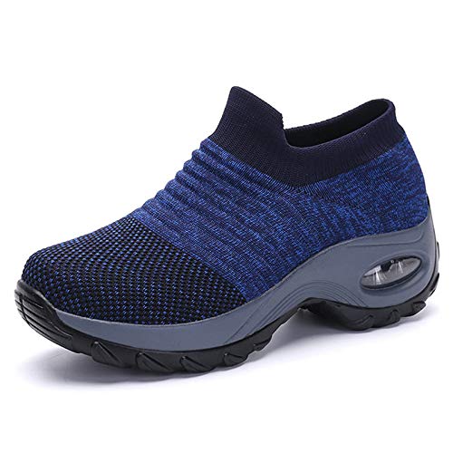 XPERSISTENCE Walkingschuhe Damen Leichte Mesh Laufschuhe Atmungsaktive Laufschuhe Blau Größe 36 von XPERSISTENCE