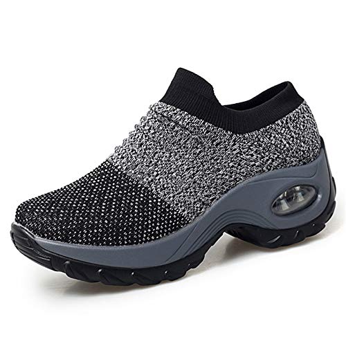 XPERSISTENCE Walkingschuhe Damen Leichte Mesh Laufschuhe Atmungsaktive Laufschuhe Grau Größe 37 von XPERSISTENCE