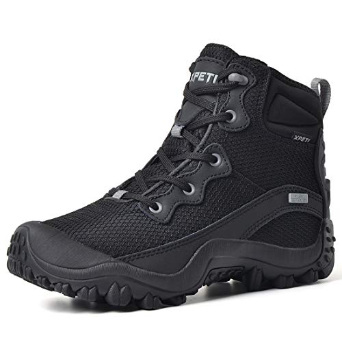 XPETI Dimo wasserdichte Wanderschuhe Damen Atmungsaktiv Trekkingschuhe Frauen rutschfeste Hikingschuhe Bergschuhe Outdoor Sports Wandern Schwarz EU 41.5 von XPETI