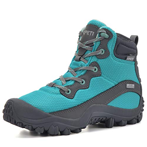 XPETI Dimo Wanderschuhe Damen Wasserdichte Wanderstiefel Atmungsaktive Leichte Outdoorschuhe Frauen Rutschfest Camping Sommer Blau EU 37 von XPETI