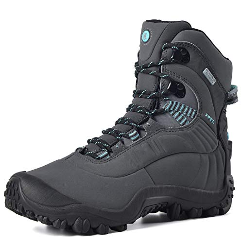 XPETI Thermator wasserdichte Wanderschuhe Damen Sommer Outdoorschuhe Trekkingschuhe rutschfeste Hikingschuhe Bergschuhe Frauen Wandern Grau Blau EU 41.5 von XPETI