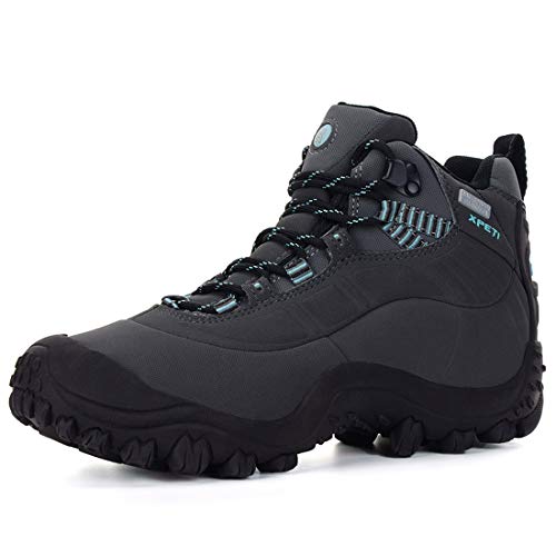 XPETI Thermator Wanderschuhe Damen Wasserdicht Wanderstiefel Trekkingschuhe Leicht Outdoorschuhe Sommer Frauen Grau Blau 37.5 EU von XPETI