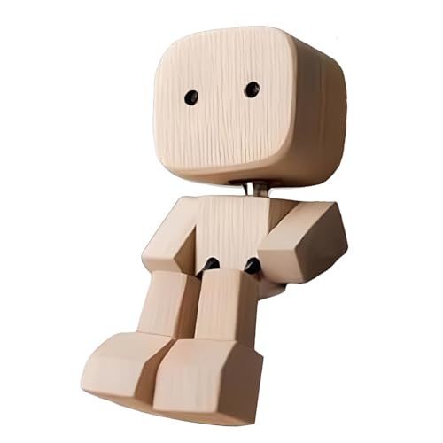 XPEX 1 PCS Wackelnde Holzfiguren,schüttelmann,wackelfigur auto， lustige Wackelkopf-Autodekoration, handgefertigte Holz-Auto-Ornamente, Actionfiguren, Schreibtisch-Ornamente, Geschenke für Männer von XPEX