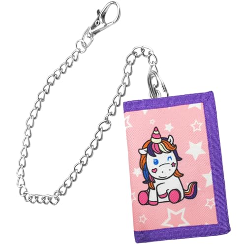 XPEX 1 Stück Geldbeutel Kinder Slim, Kinder Geldbeutel Jungs Mit Kette Clip Reißverschluss, Faltbare Dreifache Kinder Portemonnaie Kindergeldbeutel Jungs Wallet Für Teenager Jungen Herren(Block,C) (A) von XPEX