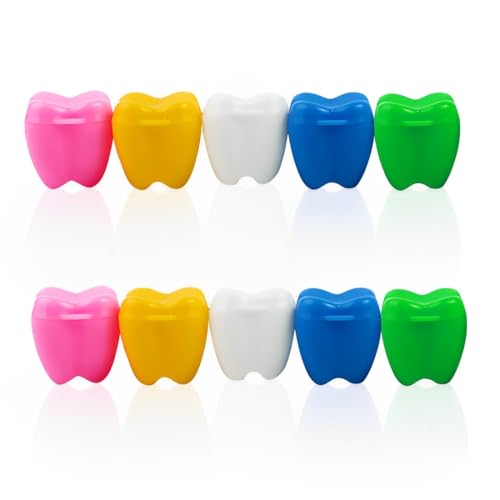 XPEX 10 Stück Zahnbox für Milchzähne - Zahndose, Jungen Souvenir Box, Aufbewahrungsbox für Baby-Zähne - Kann um den Hals Gehängt Werden von XPEX