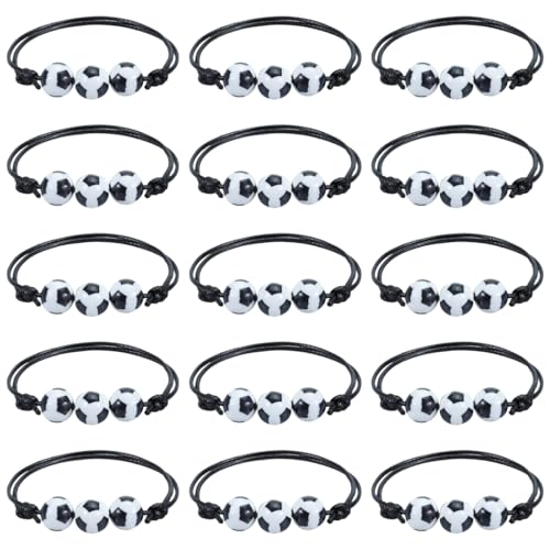 XPEX 15 Stück Fußball Armbänder Für Kinder, Sport Party Armbänder Kinder, Verstellbare Geflochtene Freundschafts Armbänd, Fußball Mitgebsel Geburtstags Geschenk Schmuck Für Mädchen Und Jungen XPEX 15 Stück Fußball Armbänder Für Kinder, Sport Party Armbänder Kinder, Verstellbare Geflochtene Freundschafts Armbänd, Fußball Mitgebsel Geburtstags Geschenk Schmuck Für Mädchen Und Jungen von XPEX