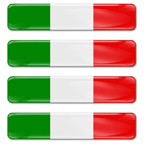 XPEX 2 Paar Aufkleber 3D Gel Silikon Stickers Italy Flag Italien Flagge Fahne Autoaufkleber 6x1.2cm von XPEX