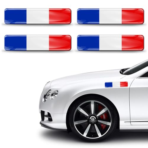 XPEX 2 Paar Frankreich Flagge Aufkleber | Frankreich Flagge Sticker Sport Racing Tuning | Aufkleber für Auto Motorrad Scooter Quad ATV Helm Fahrrad, 6x1.2cm von XPEX
