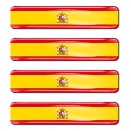 XPEX 2 Paar Spanien Flagge Aufkleber | Spanien Flagge Sticker Sport Racing Tuning | Aufkleber für Auto Motorrad Scooter Quad ATV Helm Fahrrad, 6x1.2cm von XPEX