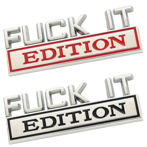 XPEX 2 Stück Selbstklebende Auto Emblem Autoaufkleber, Aufkleber Auto Tuning Fxxk It Edition, Geeignet Für Autoinnen-Und Außendekoration Oder Glasoberflächen 3D-Buchstaben Aufkleber (2Farbe) von XPEX