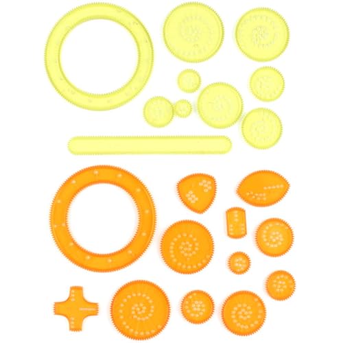 XPEX 22 Stück Spiral Designer, Spirograph Erwachsene, Multifunktionales Spirograph Zeichenwerkzeug,Zeichenspielzeug Set,Spiralbilder Zeichen Set,Kreatives Zeichen Set Für Kinder Malschablonen(Farbe) von XPEX