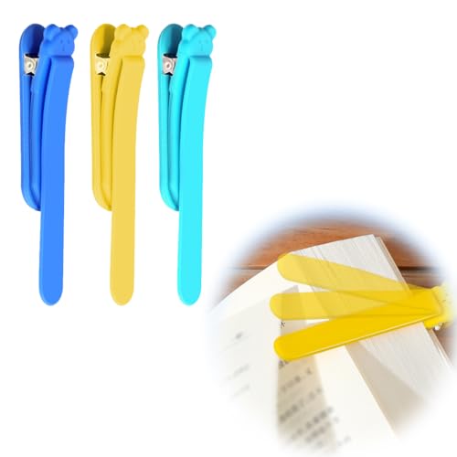 XPEX 3 Stück Automatisches lesezeichen Automatic bookmark Automatische Lesezeichen, Lesezeichen Kinder, Lesezeichen, Bookmark, Lesezeichen Papier, Lesezubehör, Silikon Lesezeichen für Bücher（A） von XPEX