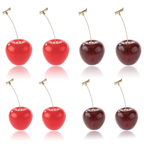 XPEX 4 Paar Kirsch Ohrringe, Kirsche Ohrringe Kirsche Süße Ohrringe 3D Kirsche Baumeln Ohrringe Für Frauen Und Mädchen,Earrings Für Frauen Mädchen(4 Stile) von XPEX