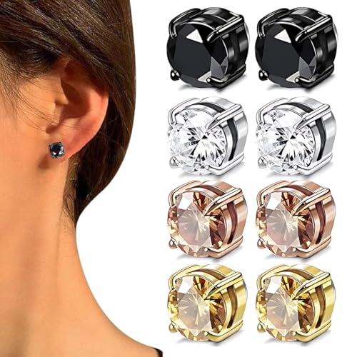 XPEX 4 Paar Magnetohrringe Magnetische Ohrringe Herren Magnetic Earrings For Men Magnetische Ohrringe Damen Ohrringe Magnetisch Damen Ohrringe Magnet Ohrringe Herren Magnetische Ohrringe 6 Mm von XPEX