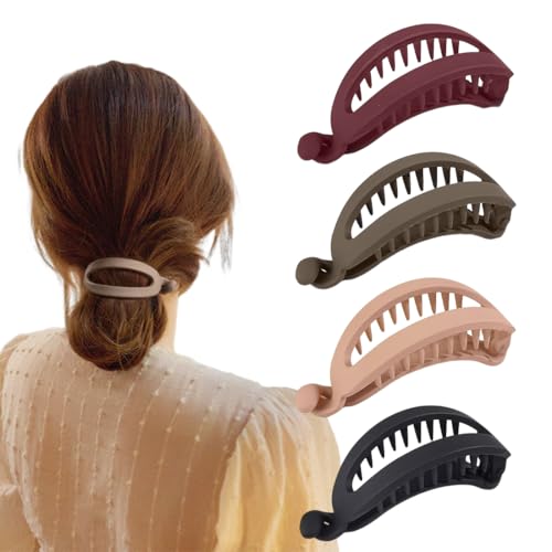 XPEX 4 Stück Haarklammern für Damen,Flache Haarklammern,Haarspangen Damen,Haarklammer,Französisches Haarspangen Damen,Haarspange Flach Dünnes Haar von XPEX