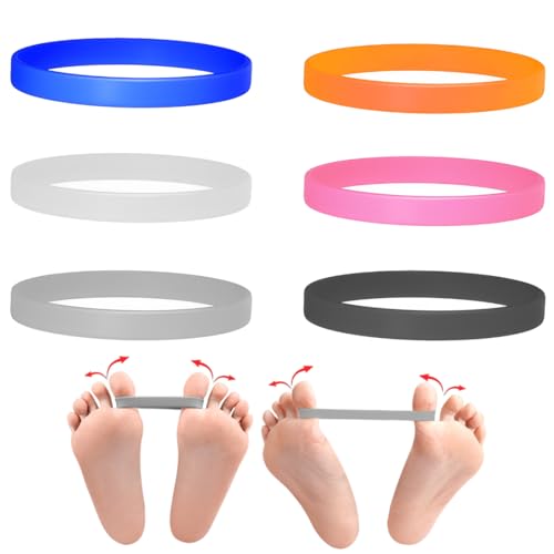 XPEX 6 Stück Hallux Valgus Korrektor Für Männer & Frauen, Trainingsbänder Für Hallux Zehenspreizer, Big Toe Fußübungen & Fußtherapie-Korrektur Zur Schmerzlinderung Von Ballenzehen(6Farbe) von XPEX