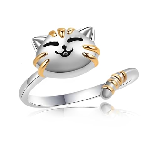 XPEX Anxiety Ring Silber 925 Stress Ring Damen Fidget Ring Damen,Stressring Silber Ringe 925 Frauen Angstring Silber Fidget Ring Spinner Ring Verstellbar Ringe Für Frauen von XPEX