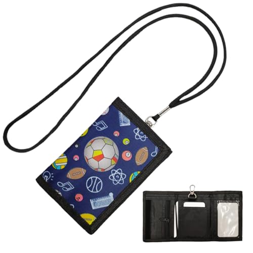 XPEX Geldtasche Jungen Brustbeutel Geldbeutel Portmonee Portemonnaie Geldbörse Münzbeutel für Reisen (Blauer Fußball) von XPEX