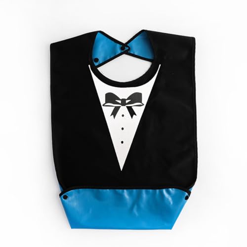 XPEX Lätzchen für Erwachsene Latz für erwachsene erwachsenen lätzchen Wasserdichte Schlabberlatz mit Krümelfach Druckknöpfe für Senioren Frauen Männer Schwarz von XPEX