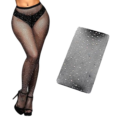 XPEX Netzstrumpfhose, Kristall-Damennetzstrumpfhose, Strumpfhose mit hoher Taille, schwarze Netzstrumpfhose Ripstop-Strumpfhose von XPEX