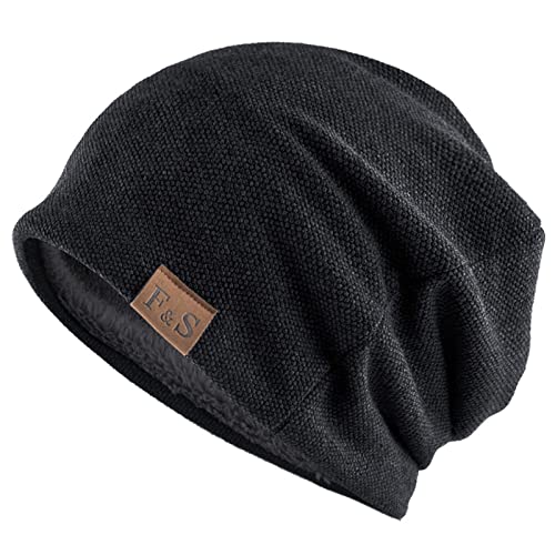 XPOOP Slouch Beanie Mütze Mütze Damen Herren Weich Dünne Mütze aus Baumwolle Leichte Atmungsaktiv Longbeanie Warme Plüsch Herbst Wintermütze von XPOOP