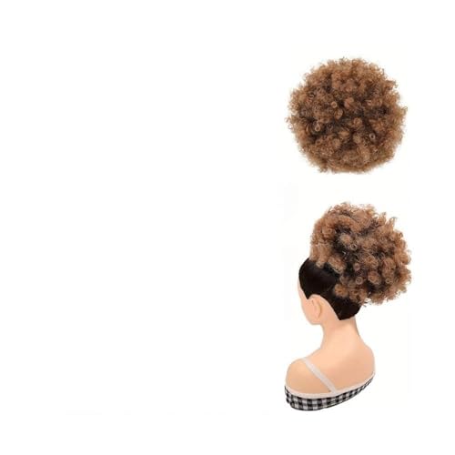 Bun Haarteile 1 Stück Afro Puff Kordelzug Pferdeschwanzverlängerung for schwarze Frauen Clip in synthetische Afro Curly Bun Haarteile(6inch-1BT30) von XPSHP25112