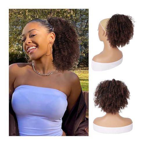 Bun Haarteile Afro Puff Haarknoten Haarteil for schwarze Frauen Synthetische verworrene lockige Kordelzug Pferdeschwanzverlängerung(1B-33) von XPSHP25112