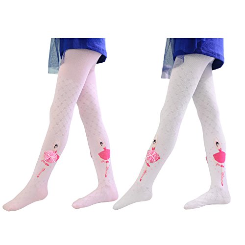 XPX Garment 2 Pack Mädchen-Strumpfhose mit Prinzessinnen-Motiv, Baumwolle 5-8 Jahre von XPXGMT