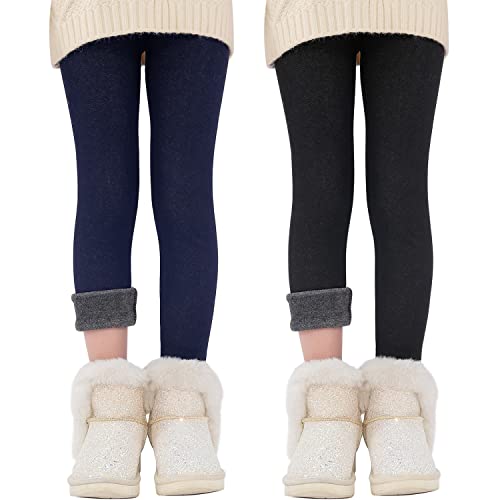 XPXGMT 2 Pack Dickes Winter-Baumwollfleece Gefüttert Mädchen Leggings 8-10 Jahre(150) von XPXGMT