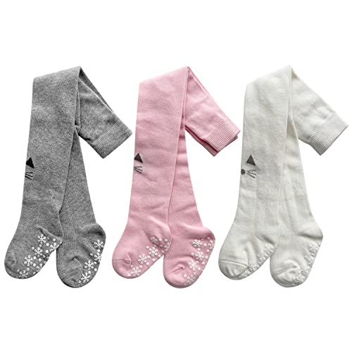 XPXGMT 3 Pack Anti-Rutsch Baby Mädchen Strumpfhose Neugeborene Girs Leggings für Säugling Baumwolle Kleinkind Grils Strumpfhose 0-6 Monate von XPXGMT