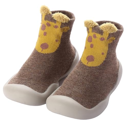 XQ&XG Baby rutschfeste Lauflernschuhe Kleinkind Cartoon rutschfeste Sockenschuhe Baby Schuhe Weicher Stricken Kinderschuhe Unisex Babybodenschuhe Hausschuhe für Mädchen Junge von XQ&XG
