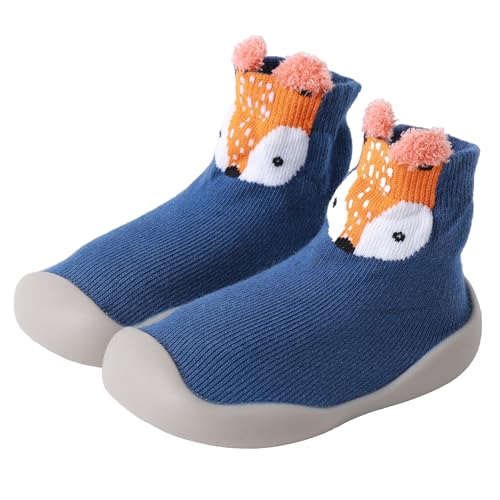 XQ&XG Baby rutschfeste Lauflernschuhe Kleinkind Cartoon rutschfeste Sockenschuhe Baby Schuhe Weicher Stricken Kinderschuhe Unisex Babybodenschuhe Hausschuhe für Mädchen Junge von XQ&XG