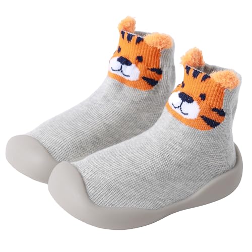 XQ&XG Baby rutschfeste Lauflernschuhe Kleinkind Cartoon rutschfeste Sockenschuhe Baby Schuhe Weicher Stricken Kinderschuhe Unisex Babybodenschuhe Hausschuhe für Mädchen Junge von XQ&XG
