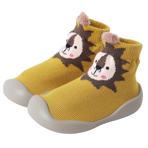 XQ&XG Baby rutschfeste Lauflernschuhe Kleinkind Cartoon rutschfeste Sockenschuhe Baby Schuhe Weicher Stricken Kinderschuhe Unisex Babybodenschuhe Hausschuhe für Mädchen Junge von XQ&XG