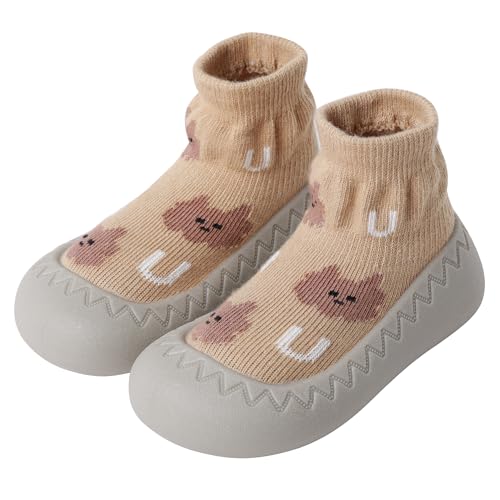 XQ&XG Baby rutschfeste Sockenschuhe Kleinkind Cartoon Lauflernschuhe Baby Schuhe Weicher Stricken Kinderschuhe Unisex Babybodenschuhe Hausschuhe für Mädchen Junge von XQ&XG