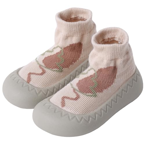 XQ&XG Baby rutschfeste Sockenschuhe Kleinkind Cartoon Lauflernschuhe Baby Schuhe Weicher Stricken Kinderschuhe Unisex Babybodenschuhe Hausschuhe für Mädchen Junge von XQ&XG