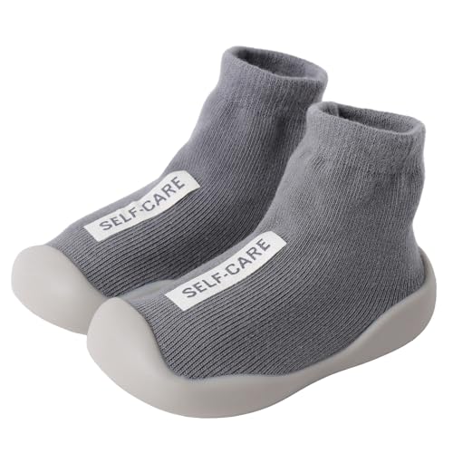XQ&XG Baby rutschfeste Sockenschuhe Kleinkind Lauflernschuhe Mädchen Junge Schuhe Weicher Stricken Kinderschuhe Unisex Babybodenschuhe Hausschuhe für Baby von XQ&XG